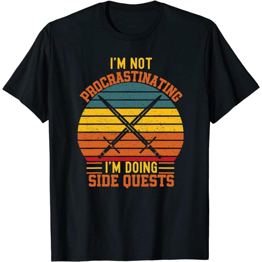 Not Procrastinating Side Quests Shirts Funny Gamer Dragons
