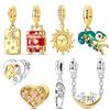 Original Sparking Golden Charms Copper Star Moon Sun Pendants Beads Fit Bracelet Necklace Jewelry Gift For Women