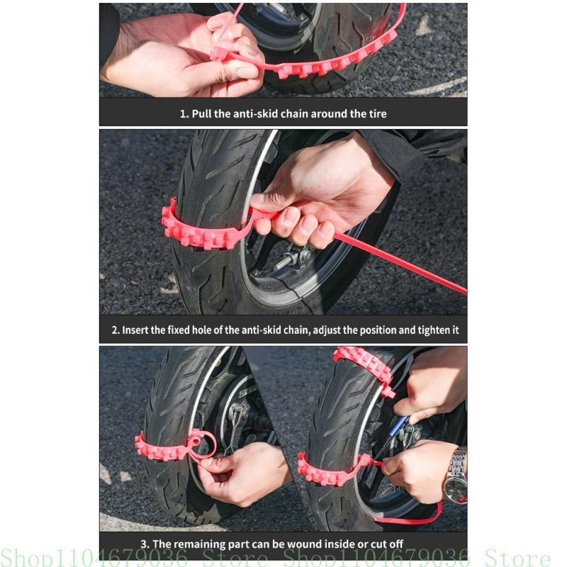 10Pcs Anti Snow Cha Emergency Tyre Wheel Cable Adjustable Anti-Slip Snow Tire Cha for Car SUV Anti Skid Cable Tie