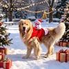 Funny Animal Cosplay Costume Santa Rider Dog Costume, Christmas Pet Outfit with Adjustable Closure, Personalized Attire Holiday Apparel for