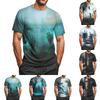 Men's Halloween Printed Round Neck Raglan Short Sleeve Top T-Shirt