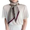 Fresh And Simple Silk Scarf Neck High-End Headband Diagonal Silk Scarf Scarf Streamer Shirt With Rhombus Scarf