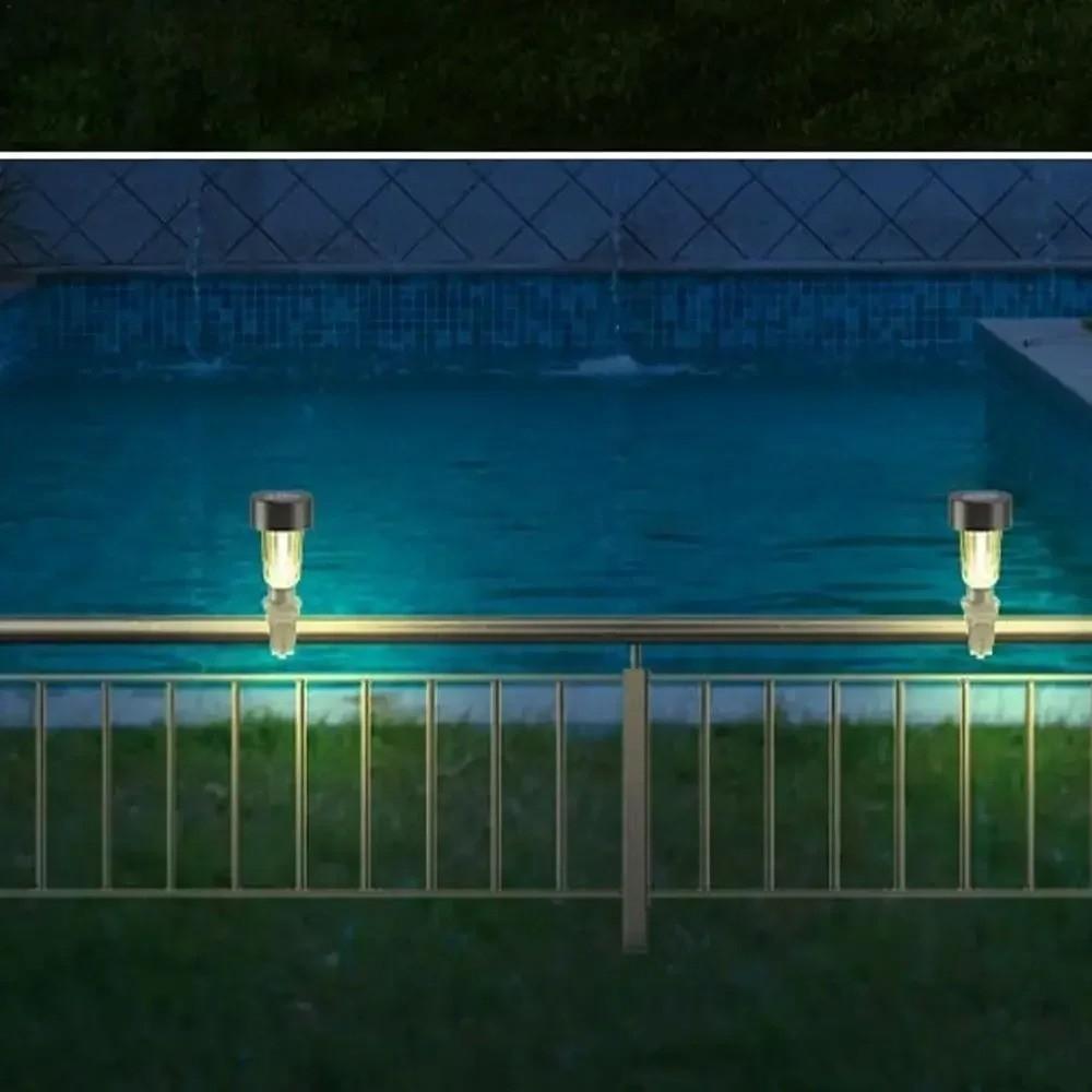 6pcs Waterproof Pool Fence Light Solar Powered Swimming Pool Light Swimming Pool Fence