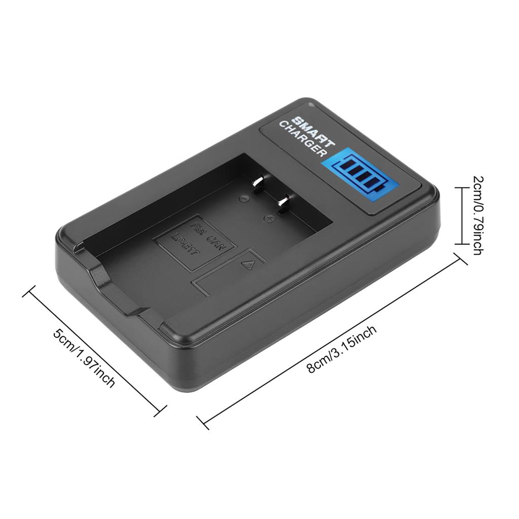 LP-E17 Battery Charger Single Slot USB Charging with LCD Screen for Canon EOS M3 M5 M6 760D