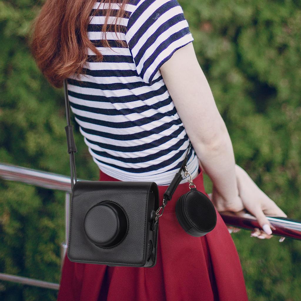 Защитный чехол MUZIRI KINOKOO INSTAX Wide EVO для камеры мгновенной печати с текстурой личи, горизонтальный стиль, чехол из искусственной кожи для камеры Fuji Wide EVO с регулируемым