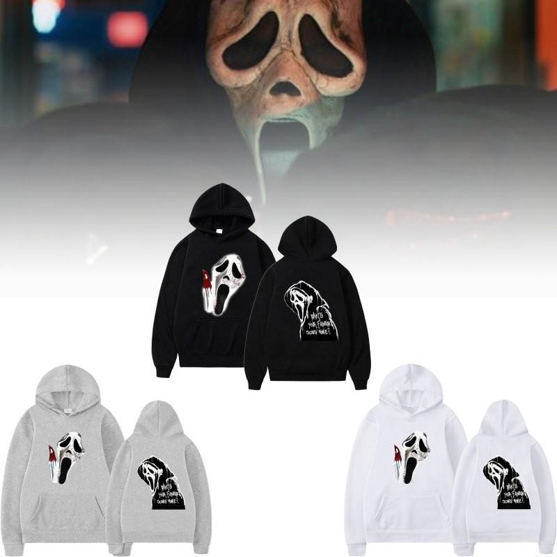 Scream Vi Ghostface Hoodie Men Unique Graphic Print Casual Sweatshirt With Pockets