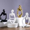 3Pcs Abstract Thinker Figurine Mini Sitting Thinker Resin Statue Sculpture Living Room Home Office Bookshelf Desktop Decoration Ornament