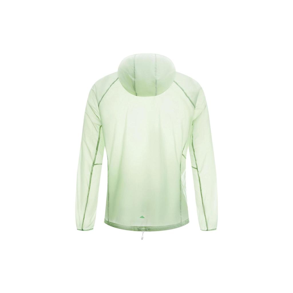 Li Ning Running Series однотонная легкая облегающая спортивная толстовка с капюшоном, дышащая солнцезащитная куртка, мужские куртки бамбуково-зеленого цвета AFDT183-6