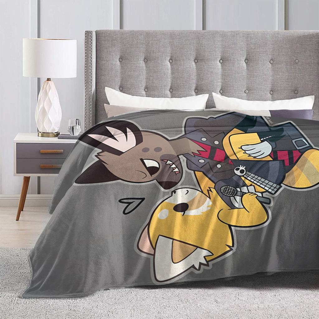 Aggretsuko Flannel Blanket Winter  Warm Soft Throw Blanket for Students Outdoor Novelty Bedspread Sofa Bed Cover