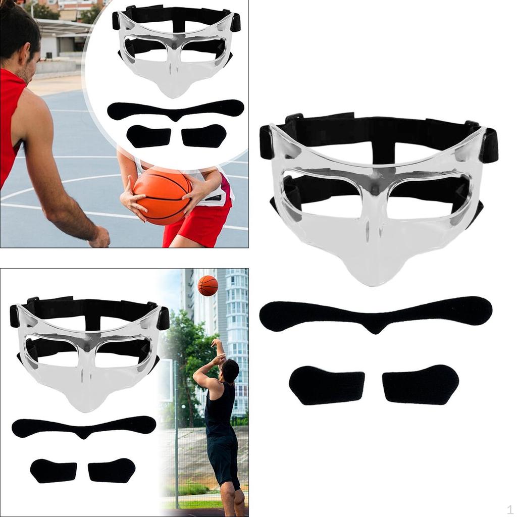 Баскетбольная маска для лица, для взрослых, регулируемый эластичный ремешок, защита для носа