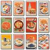 Retro Funny Food Breakfast Eggs Bacon Pancakes Cheese Posters and Prints Canvas Printing Wall Art Picture for Kitchen Home Decor