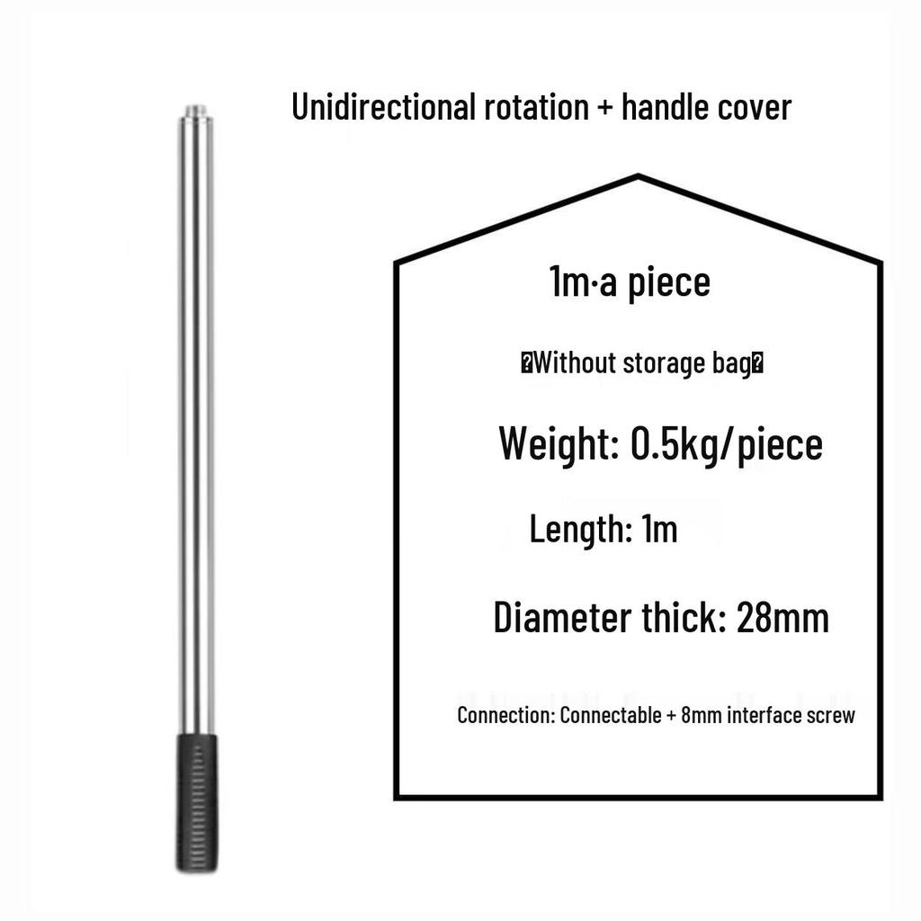 Утолщенная антискользящая нержавеющая телескопическая ручка для сачка для ловли крупной рыбы