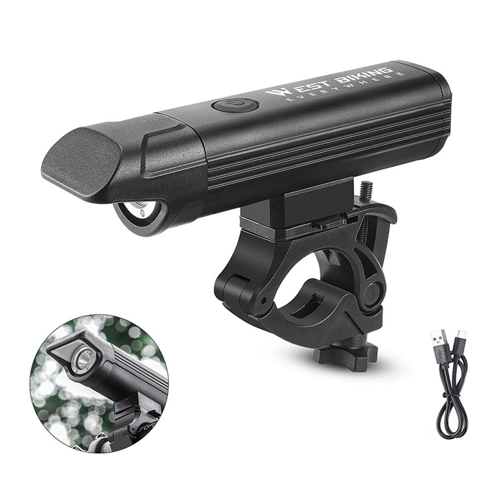 Яркий велосипедный фонарь из алюминиевого сплава, многофункциональный USB-перезаряжаемый велосипедный передний фонарь, водонепроницаемый