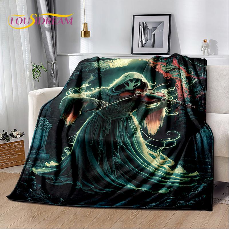 20 Стилей Готический Ужас Персонаж Череп Призрак Дух Мягкое Одеяло, Мягкий Плед для Дома Спальни Кровати Дивана Пикника Путешествия Подарок