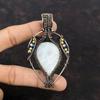Подвеска Rainbow Moonstone, подвеска из медной проволоки, подвеска из драгоценных камней, подвеска ручной работы из титановых бусин, подвеска в подарок маме, ювелирные изделия из медной проволоки