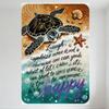 Whimsical Beach Metal Tin Sign with Sea Turtle, Starfish, Nautilus Shell - Motivational Quote Mirror Message Happy Emphasis Home
