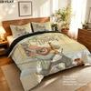Custom Name,Ernest & Celestine Pattern Bedding Home Decoration Birthday Gift ( 1 Duvet Cover + 2 Pillowcase, Without Core),fan Merchandise.