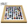 Crystal Lover Display 80 Natural Gemstones Collection Ore Exhibit Set Collectible Gems Exquisite Gemstone Showcase in Wooden Frame Educational
