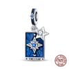 Charms Copper Blue Star Tarot Card Bead Charms Fit Original Charm Bracelet Necklace Beads Diy Jewerlry Accessories