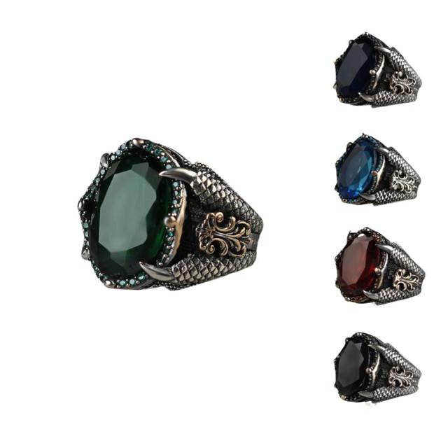 Серебряное кольцо с когтем орла, ювелирные изделия с драгоценным камнем, цирконий, стерлинговое серебро 925 пробы, мужское кольцо, ювелирные изделия, модные кольца для мужчин, подарок для него