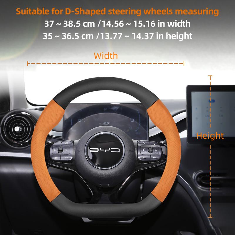 Suitable for Byd Breathable Leather Matte Carbon Fiber Texture Steering Wheel Cover Suitable for Dolphin Mini Seal Atto 3 King Shark 6 Song njbwy33