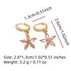 1 Pair Cute Flowers Dangle Earrings for Women Cubic Zirconia Jewelry Daily Wedding Party Accessories