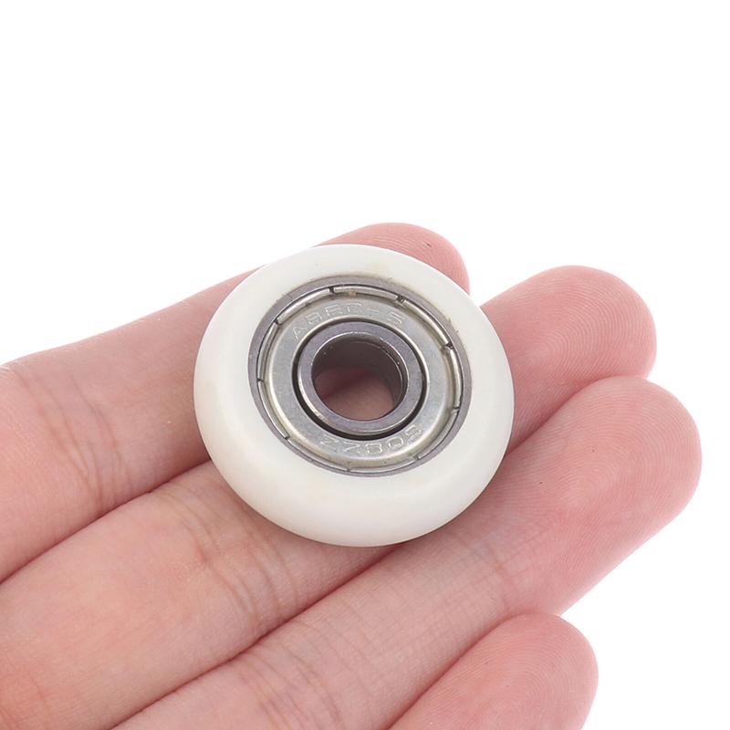 1Pc 608 Zz 8*30*8.5Mm Pom Nylon Round Type Roller Wheel Pom Wrapped 608Zz Bearing Pulley Plastic Wheel