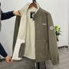 Men's Fleece Coat Winter Fashion Thickened Warm Lapel Zipper Cashmere Sports Cardigan Coat Casual Men's Jacket
