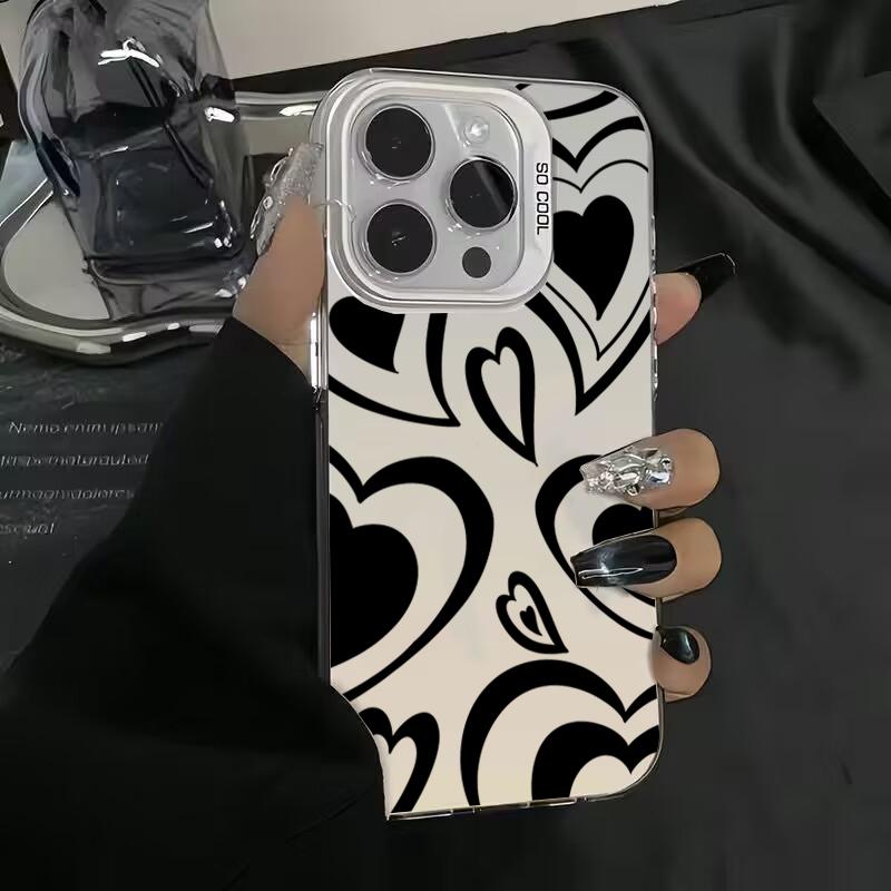 Чехол для телефона iPhone 16 15 14 Pro Max 11 12 13 X XR XS 7 8 Plus SE Fashion Latte Coffee Love Heart противоударный бампер IMD Cover