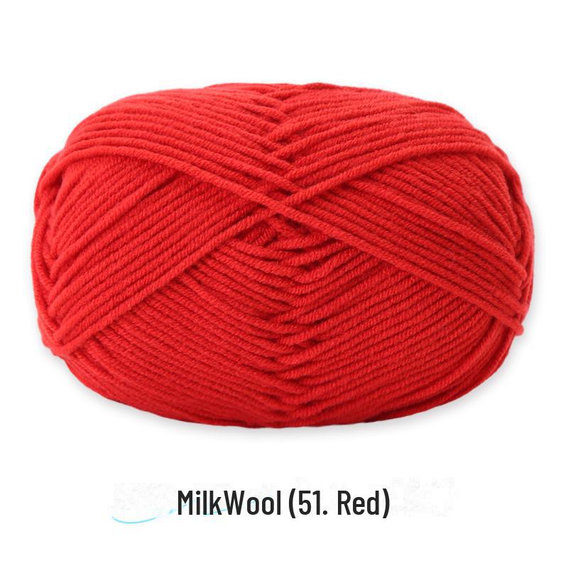4-Strand Combed Milk Cotton Yarn Ball for DIY Crochet: Doll Making & Baby Sweater/Scarf Kit
