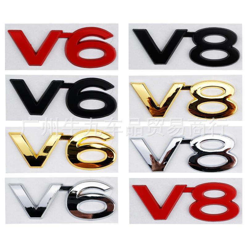 V6 V8 labeling is suitable for Prado, metal label, overbearing modified logo Rand Coluzer tail label
