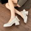 Fashion Bow Women High Heels Shoes Sexy Fashion Chunky Sandals Designer Lolita Marie Janes Loafers 2025 Summer New Party Pumps Zapatos