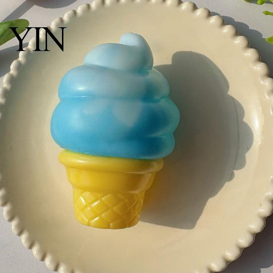 Relaxation Squeeze Ball Transparent Lemon Toy, Stress Relief Jellyfish Ice Cream Reliever Soft Clear Cube Sensory Toy for Kids Adults