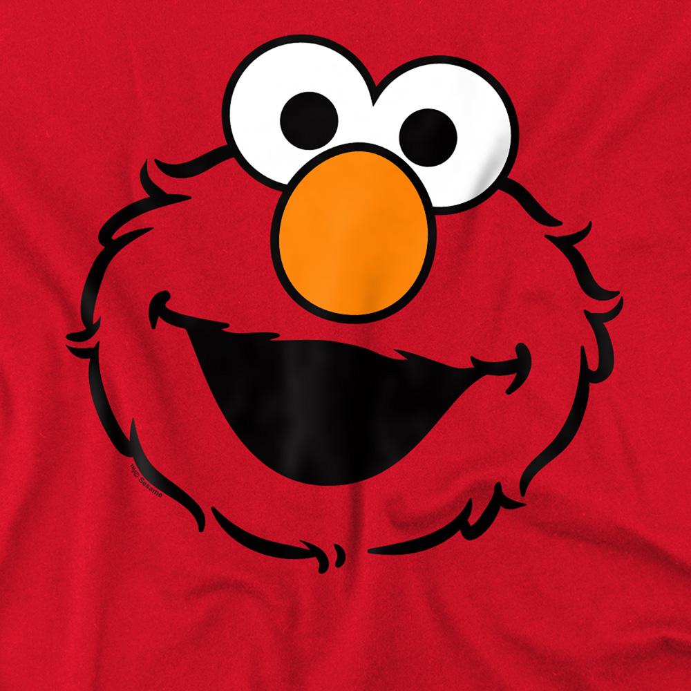 Sesame Street Unisex Adult Elmo Face Ringspun Cotton T-Shirt