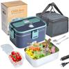 1.8-Litre Stainless Steel Electric Heating Lunch Box School Heated Camping Bento Picnic Portable Heating Box