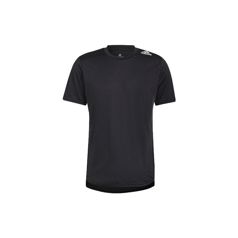 Adidas T Shirts Men's Black Crew Neck Moderate Straight Fit HC9836