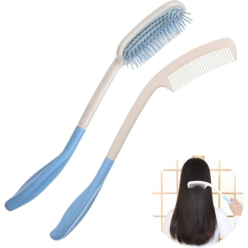 Hair Styling Long Reach Comb Easy Grip Hair Brush Set Practical Extended Handle Comb Personal Care
