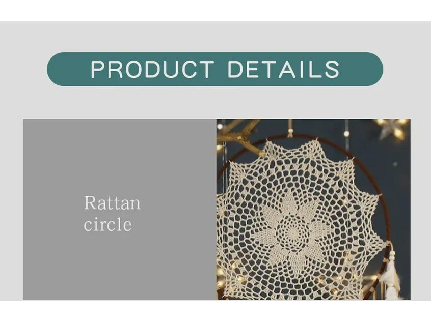 Богемский ловец снов из перьев ручной работы для украшения интерьера