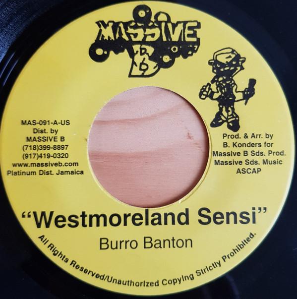 7inch Record BURRO BANTON - Westmoreland Sensi MAS091 Massive B 1995 US Reggae, Ska & Dub Used