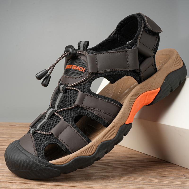 Модные летние мужские сандалии Повседневные дышащие пляжные шлепанцы Легкие нескользящие походные туфли Уличная быстросохнущая обувь для ходьбы в воде Мужские кроссовки 48