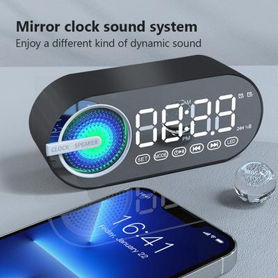 Беспроводные Bluetooth-динамики, часы с двумя будильниками, поддержка TF-карт, FM-радио, высококачественный звук, цифровые настольные часы, украшение для дома