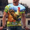 Футболки с забавным принтом «Цыпленок» 3D, мужские и женские, с круглым вырезом, с коротким рукавом, повседневные, большие размеры, топы Harajuku Y2k, футболки, детская одежда