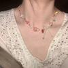 Бусы с подвеской в виде сердцевины яблока и смешанными стеклянными бусинами, регулируемая длина, ручная работа, для повседневной носки