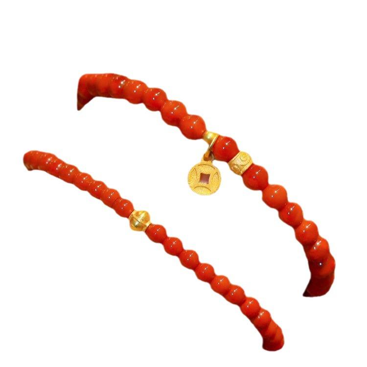 Handmade Red Agate Bracelet – Maple Leaf & Flowing River Design, Perfect Gift for Bestie