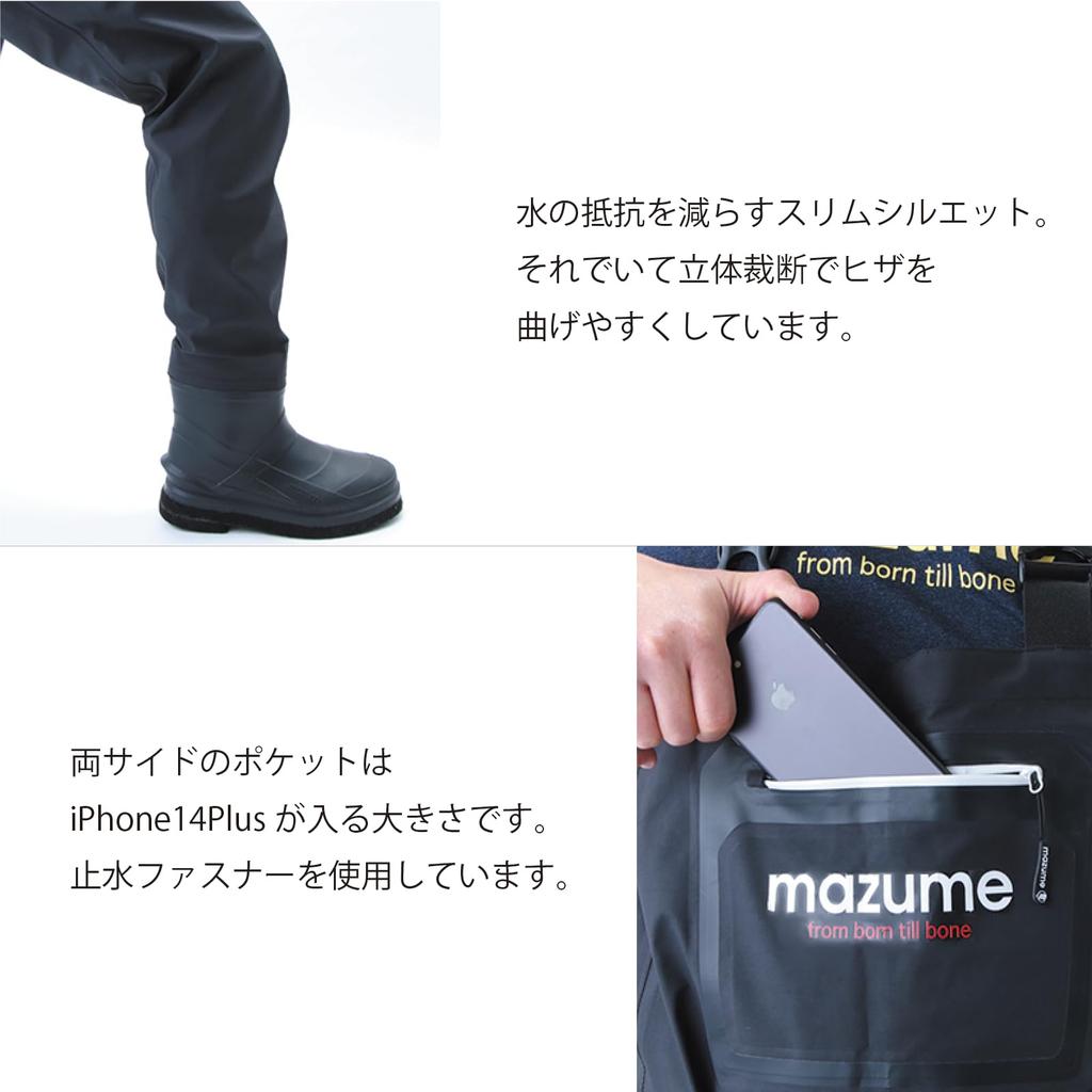 Mazume Boot Foot Waders Charcoal L (Felt Spikes) MZBF-459-02