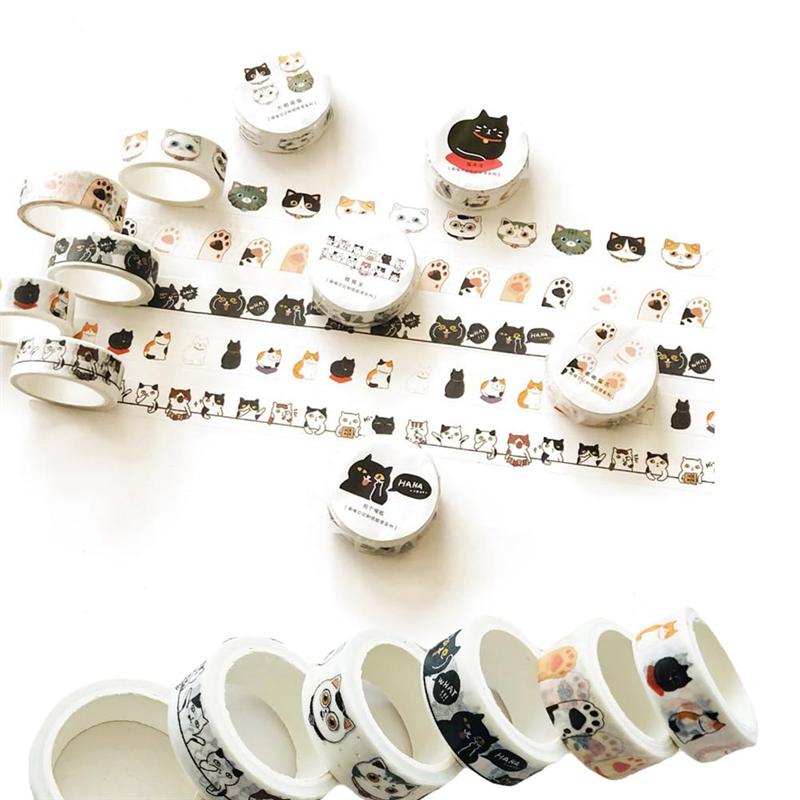 ABBY-Cat Washi Tape Set 15 Mm Wide Washi Tape Wide16ft Long/Roll Cute Washi Tape Scrapbook Supplies, Journaling Supplies