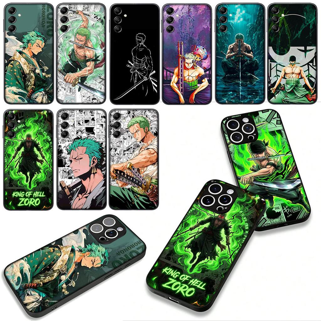 Phone Cover Comics One Piece Roronoa Zoro Casing for Apple iPhone 16 15 14 Plus 13 12 Mini 17 Pro Max + ProMax 16E Air 15+ Case