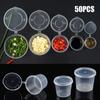 50pcs 25/30/40ml Plastic Takeaway Sauce Cup Containers Food Box With Hinged Lids Pigment Paint Box Palette Disposable Box