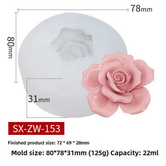 Sanxin Peony Silicone Mold for Epoxy, Candle, Cake, Soap, and Aromatherapy Decor.