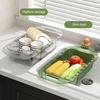 Telescopic Kitchen Sink Drain Basket Large Capacity Adjustable Strainer Sink Fruits Vegetables Washing Basket Dish Drying Rack